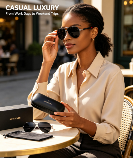 KINGSEVEN New Men's Polarized Sunglasses - Aluminum-Magnesium Frame with UV400 Protection for Driving