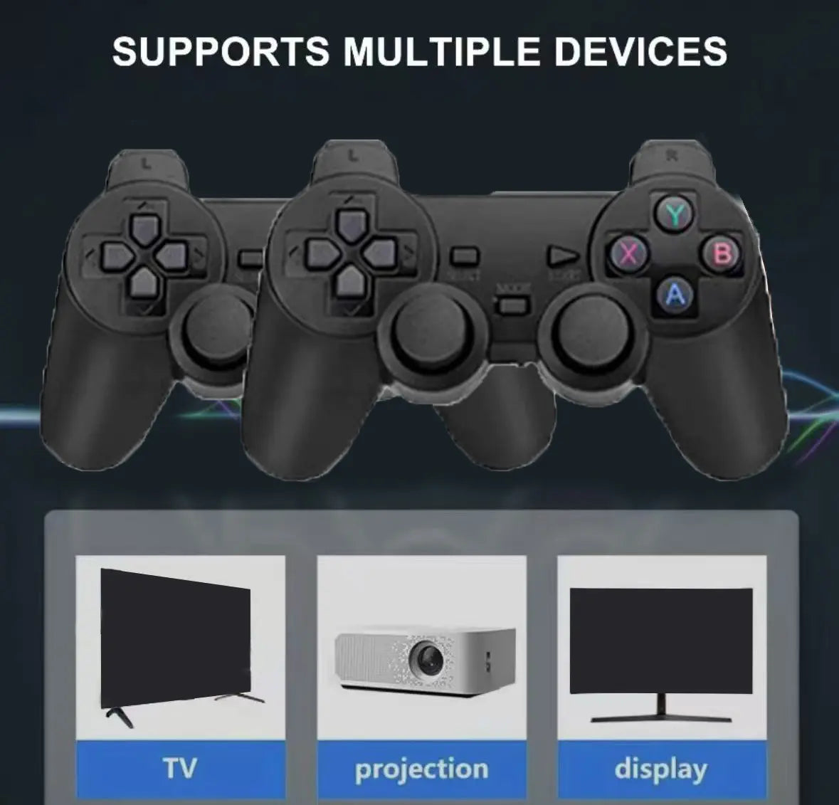 K8 Wireless Controllers with HDMI Output - 2-Controller Accessories Set for Gaming