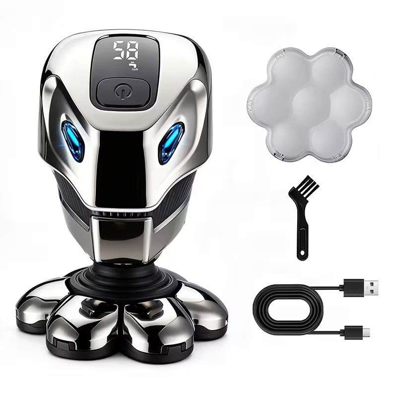 Men's 9-in-1 Grooming Kit – USB Rechargeable Head Shaver, Clipper, Nose Trimmer & Cleanser for a Clean, Confident Look