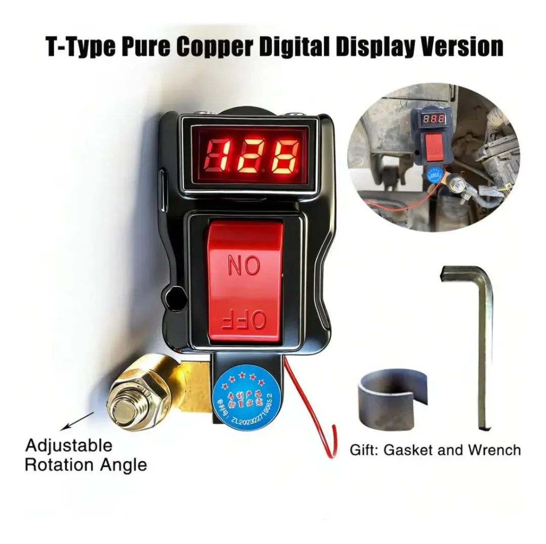 Reliable Battery Disconnect Switch with Power Level Indicator - Cut Off Device for Auto and Marine Battery Disconnect
