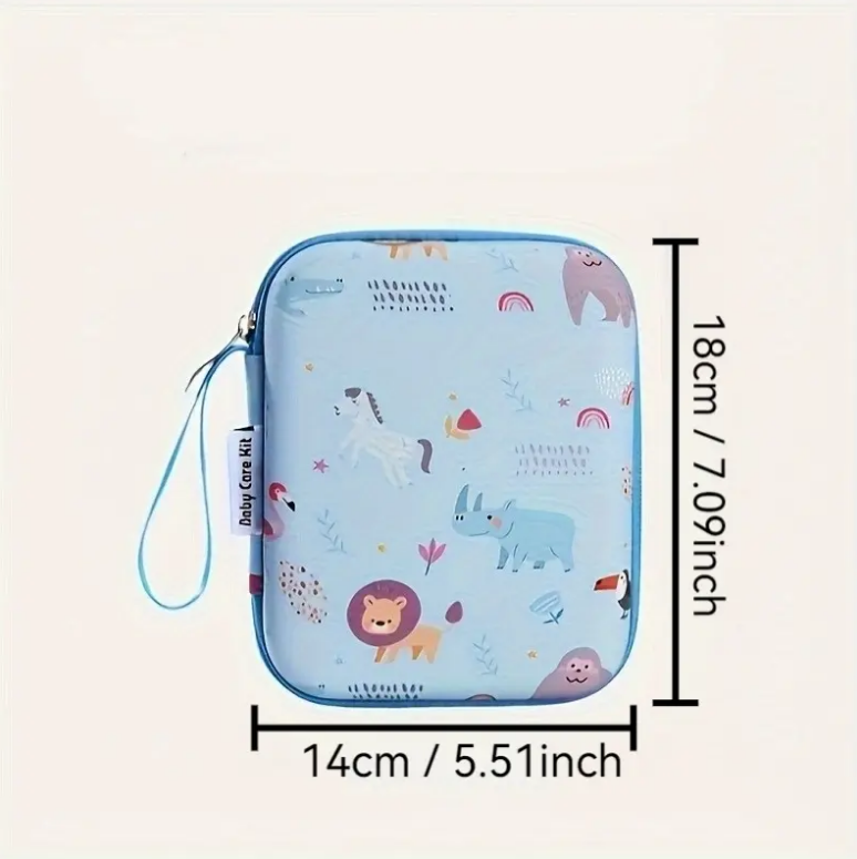 Blue 20Pcs Baby Grooming Kit with Storage Case, Newborn Nail Clipper, Hair Brush, Tweezers, Comb, Scissors, Ear Spoon Set