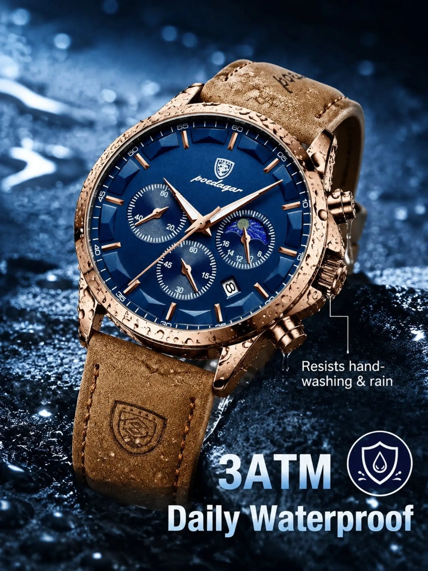 Men's Business Analog Quartz Watch – Round Dial, Luminous, Waterproof, Stainless Steel, Versatile for Party & Daily Wear
