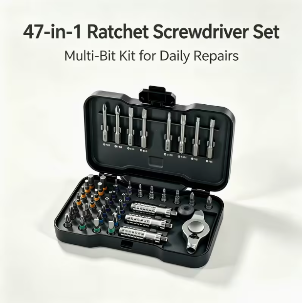 47-in-1 Ratchet Screwdriver Set – Magnetic Handle, Portable Repair Kit for Furniture, Computers, Bicycles & More