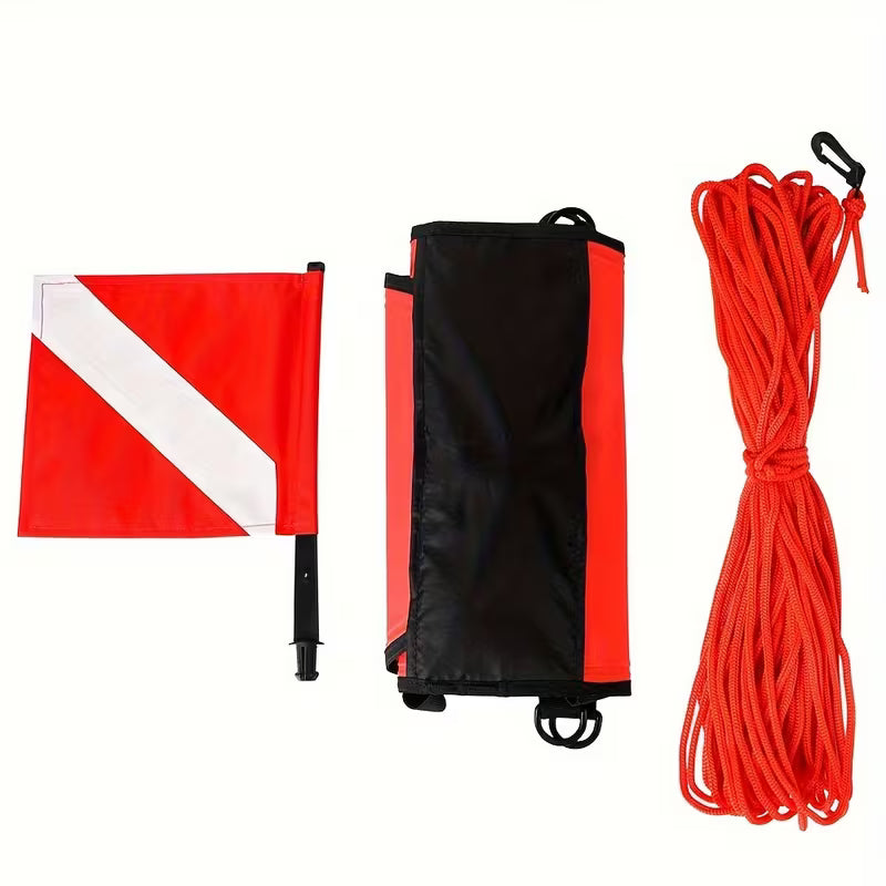 Inflatable Torpedo Buoy – Hi-Vis Dive Safety Float with Flag for Scuba, Freediving & Snorkeling
