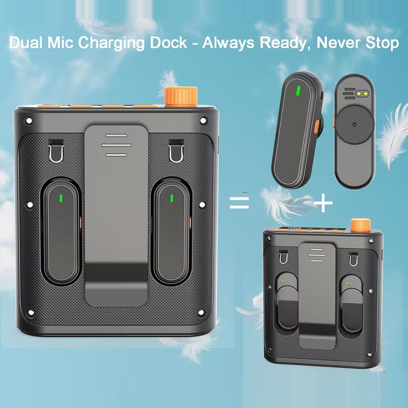Wireless Voice Amplifier – with 2 Lavalier Mics, Portable for Teachers, Classroom & Training