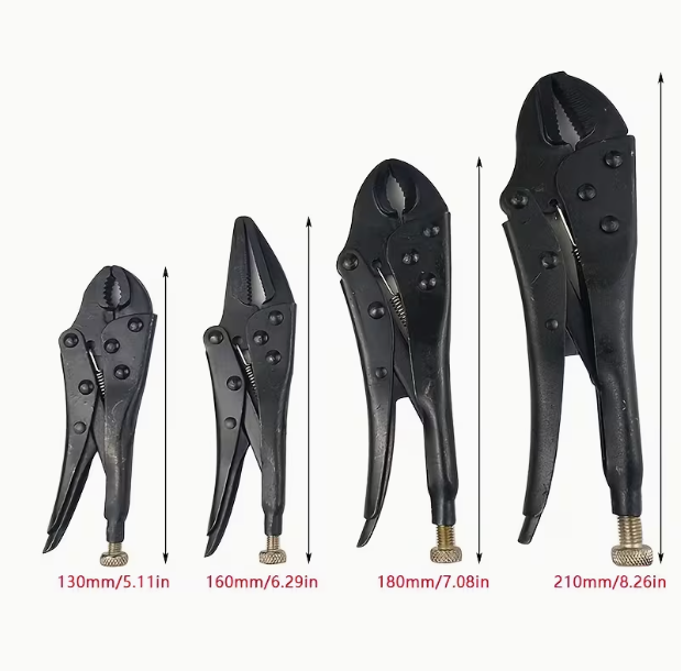 4-Piece Locking Pliers Set – Straight Jaw Grippers, High Carbon Steel, Wear-Resistant Vise Clamp Hand Tool