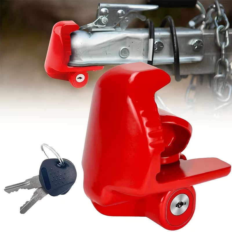 Heavy-Duty Tow Hitch Lock – Universal Adjustable for 1/8", 2-5/16" & 2" Ball Hitches