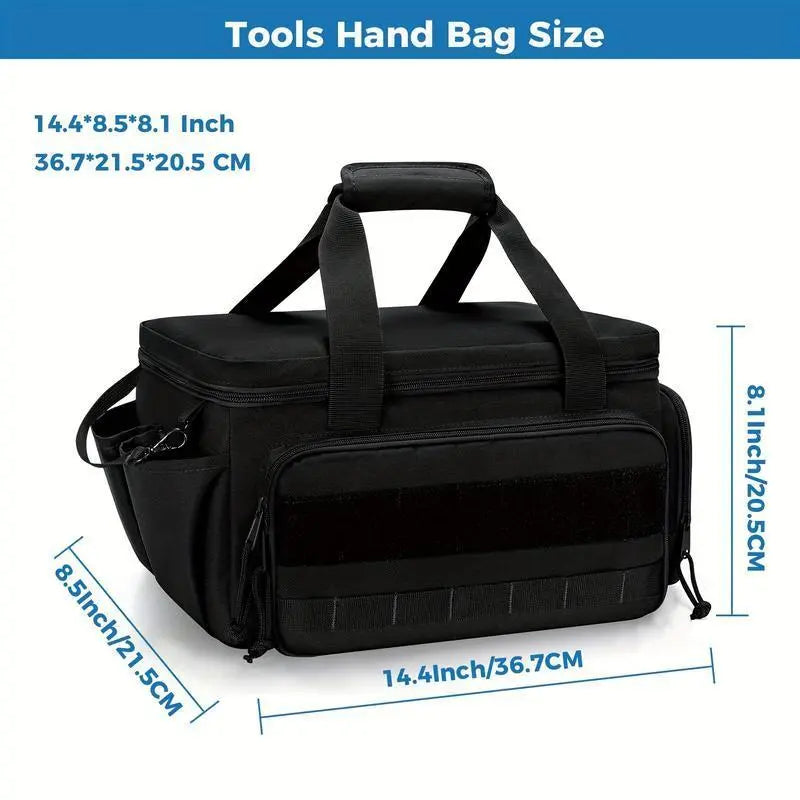Durable 14-Inch Tool Kit for Electricians & Repair Technicians, Work Box with Multi-Compartment Storage Bag, Essential Tools Organizer, Portable Tool Bag, Tool Pouch