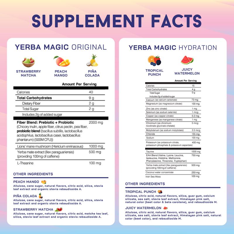 Yerba Magic | Yerba Mate Instant Tea Powder | 30 cups Clean Energy with Gut Support