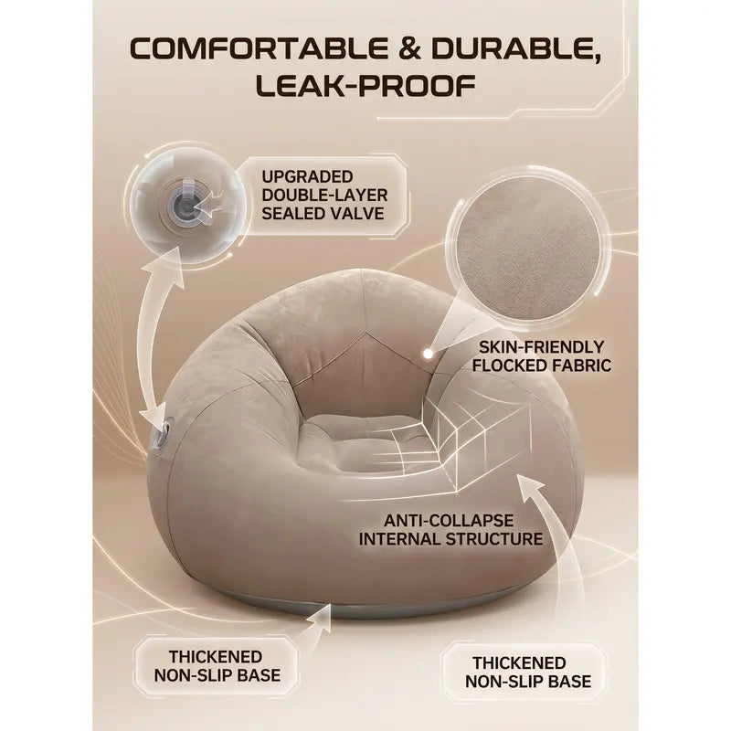 🔥 Clearance Special – Order 1 Get 2 🔥 – Portable Inflatable Boneless Comfy Sofa, Hammock-Style with Pillow, Folding Camping Bean Bag for Outdoor Family Use, Camouflage Sofa Lounging Sleeping Gear for Living Room