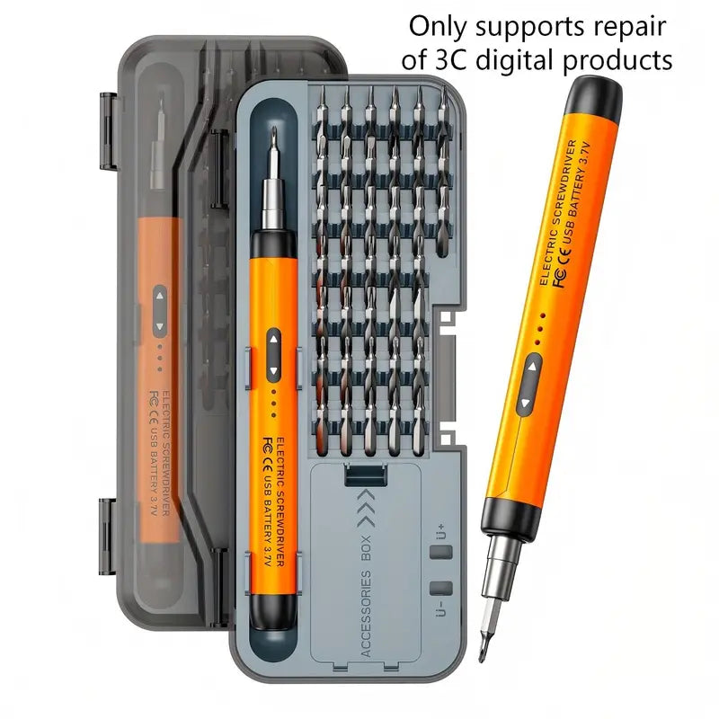 Multifunctional Electric Screwdriver Set with Storage Box – USB Rechargeable, Cordless Power Screwdriver Kit for Home & Office Use