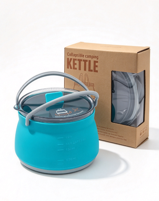 33Oz Collapsible Silicone Kettle – Food-Grade, Ultra-Light & Portable for Camping & Travel