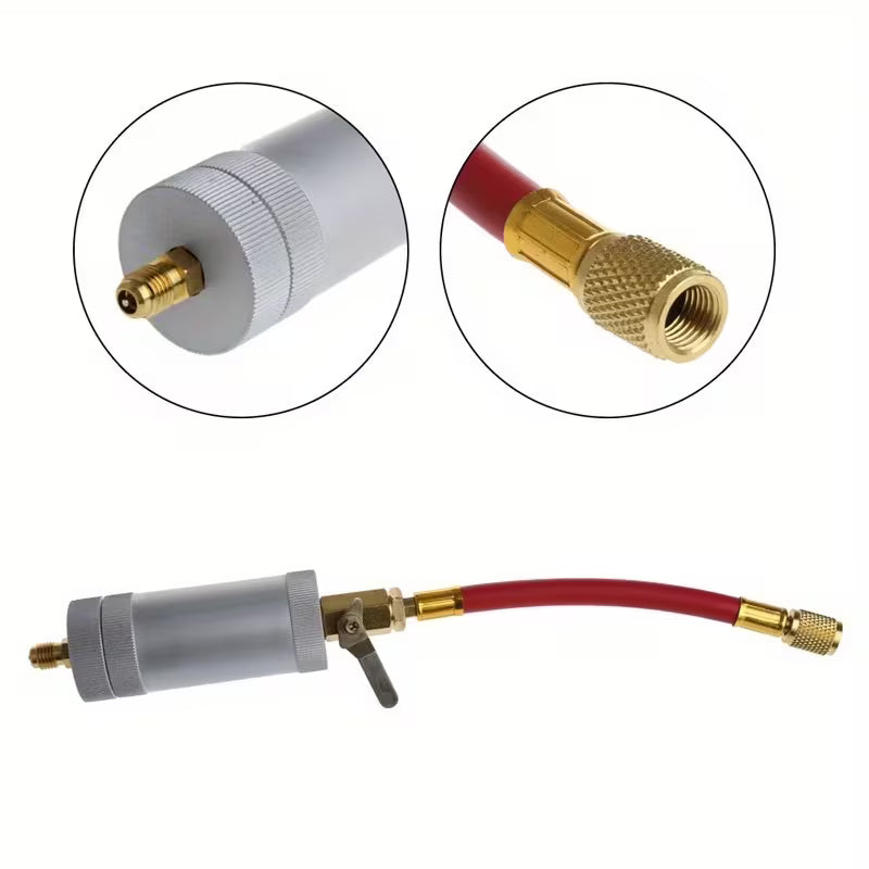 2oz Hand Turn Pump Oil & Dye Injector – with R134A/R12/R22 Car A/C Adapter