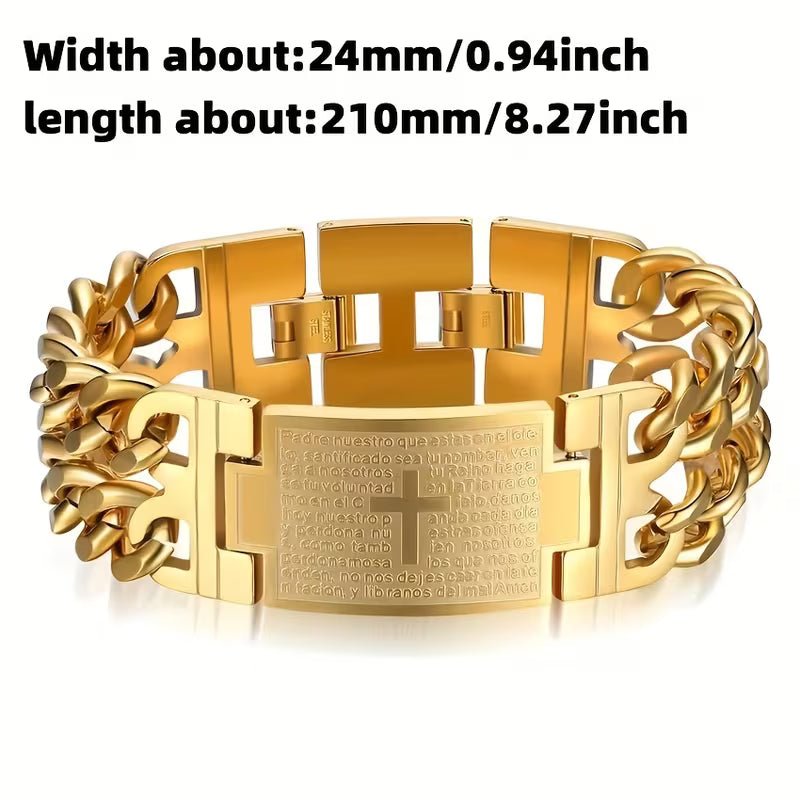 316L Stainless Steel Cross Bracelet – Durable Prayer Design, Great Holiday Gift