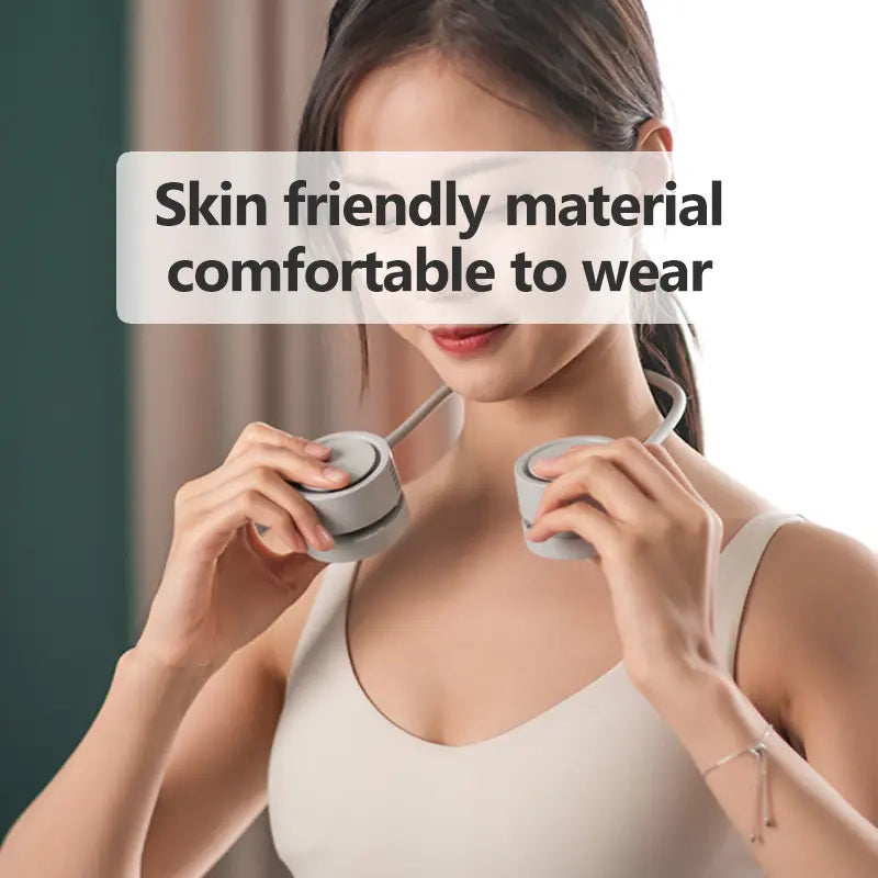 Foldable Rechargeable Bladeless Neck Fan – Hands-Free, Pocketable Mini Cooling Fan for Indoor & Outdoor Activities