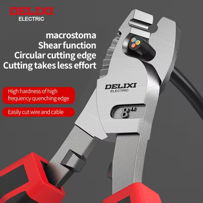 Delixi Electric 10-Inch Cable Scissors – Wire Cutting & Stripping Tool for Electricians & Home Use