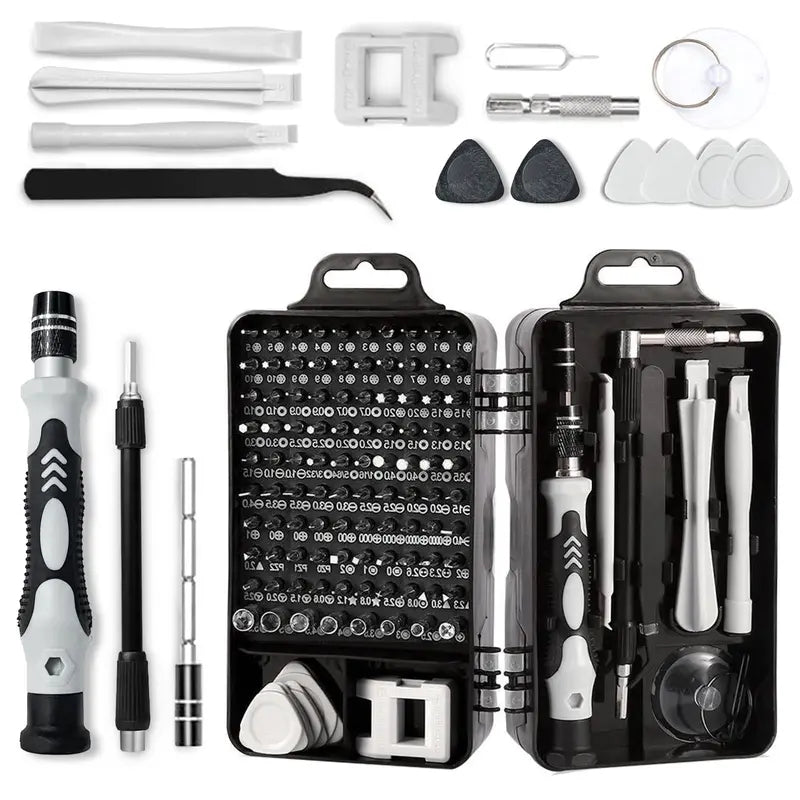 115-Piece Precision Screwdriver Set – 101 Bits for Electronics, Computer, Laptop & Phone Repair, Complete Kit with Metallic Storage Case
