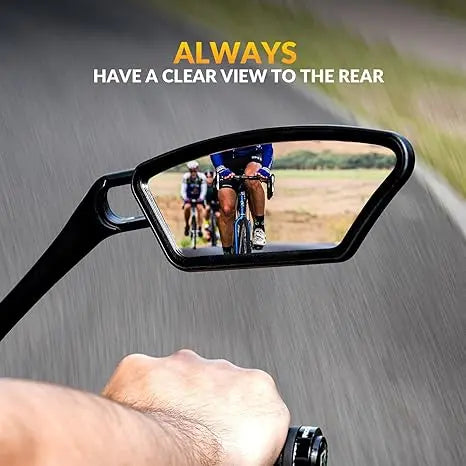 ROCKBROS HD Blast-Resistant Bike Mirror - 360° Adjustable Rear View Mirror for Handlebars, Fits 21-26mm, Easy Install Left and Right Side