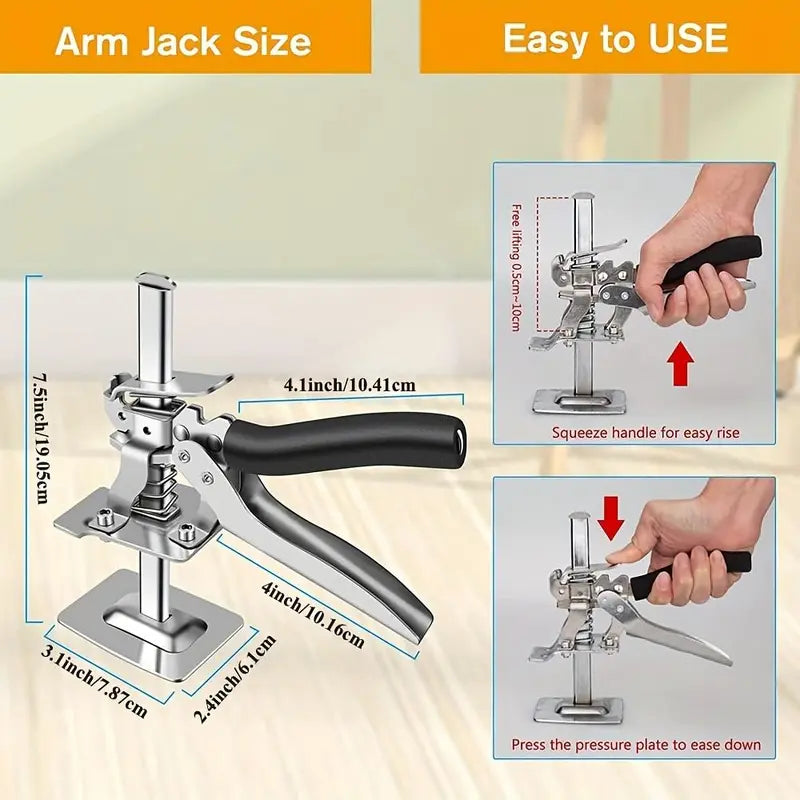 Labor-Saving Arm Jack – Heavy Duty Cabinet Board Lifter & Tile Height Adjuster, Hand Lifting Tool for Door Panels & Drywall (1 Count)