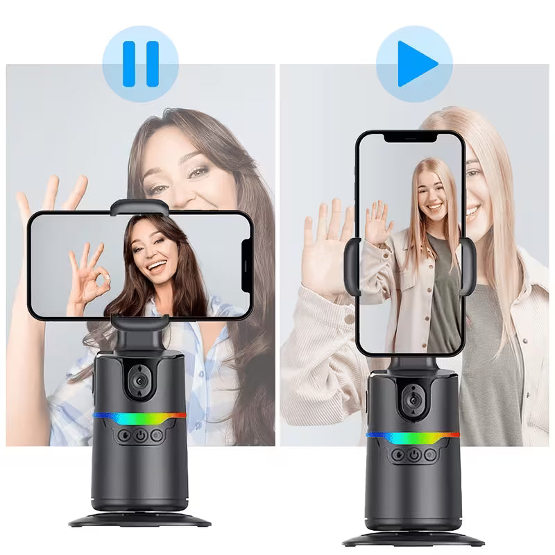 AI Face Tracking Phone Stabilizer – Full Auto Tracking, Carbon Fiber Holder for Live Streaming & Video