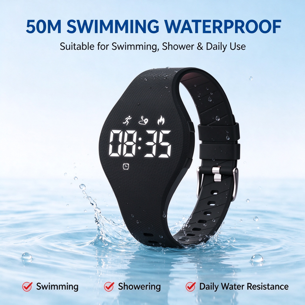 Middle School Students Multifunctional Watch - Waterproof Minimalist Fashion Sports Bracelet for Girls & Teens with Silent Alarm Electronic Watch
