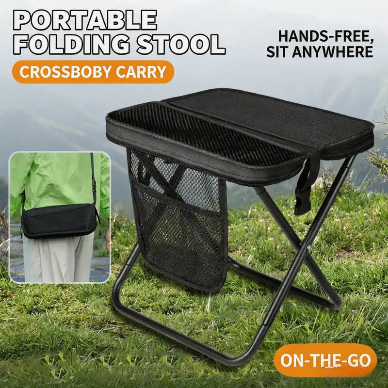 Portable Outdoor Folding Stool – Handbag/Backpack-Style, Compact & Lightweight, Includes Hex Tool for Easy Assembly – Ideal for Camping, Travel & Work