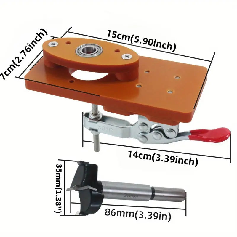 35mm Concealed Hinge Drilling Jig – Hinge Hole Guide, Carpenter Woodworking Tool, Door Hardware Installation Locator