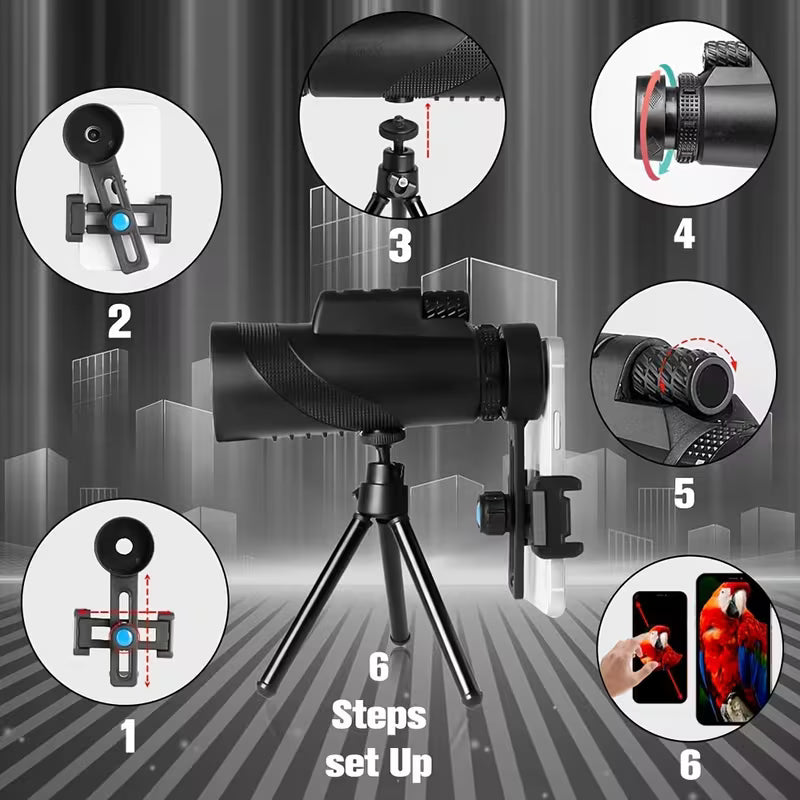 Cash on Delivery Tanzania Free Shipping Big Brand Guarantee 98% Positive 🌿 10X42mm HD Monocular – FMC Fully Multi‑Coated Lens, BAK4 Prism, Portable Handheld for Camping, Hiking, Birdwatching, Concerts & Sports Events