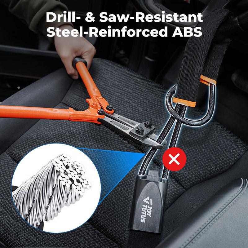 Wheel Lock with 2 Keys Universal Anti Theft Car Device for Most Vehicles Trucks SUVs Vans Dashboard Security Deterrent Durable Construction Quick Installation