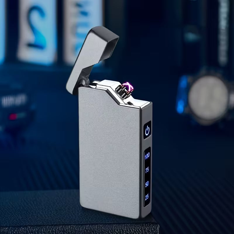 Windproof Double‑Arc Lighter – USB‑C Rechargeable, Parker‑Style Design, Spade‑A Pattern, Wind‑Resistant – Perfect for Candles, Incense Sticks, Camping & Hiking, Men’s Gift