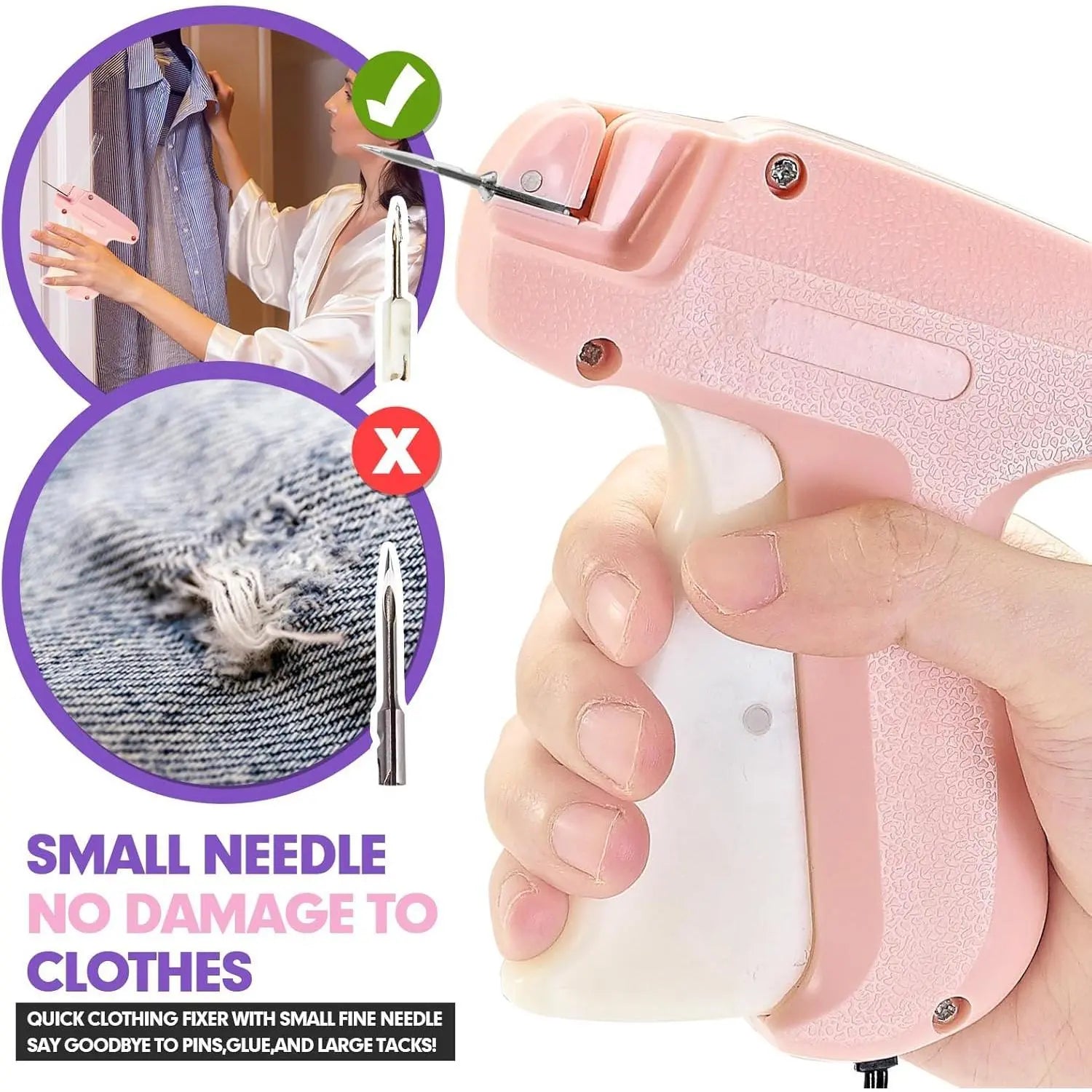 Tagging Gun for Clothes, Quick Clothing Fixer, Quick Sewing Hemming Gun, Mini Gun for Clothes Christmas Gift for Women image 3