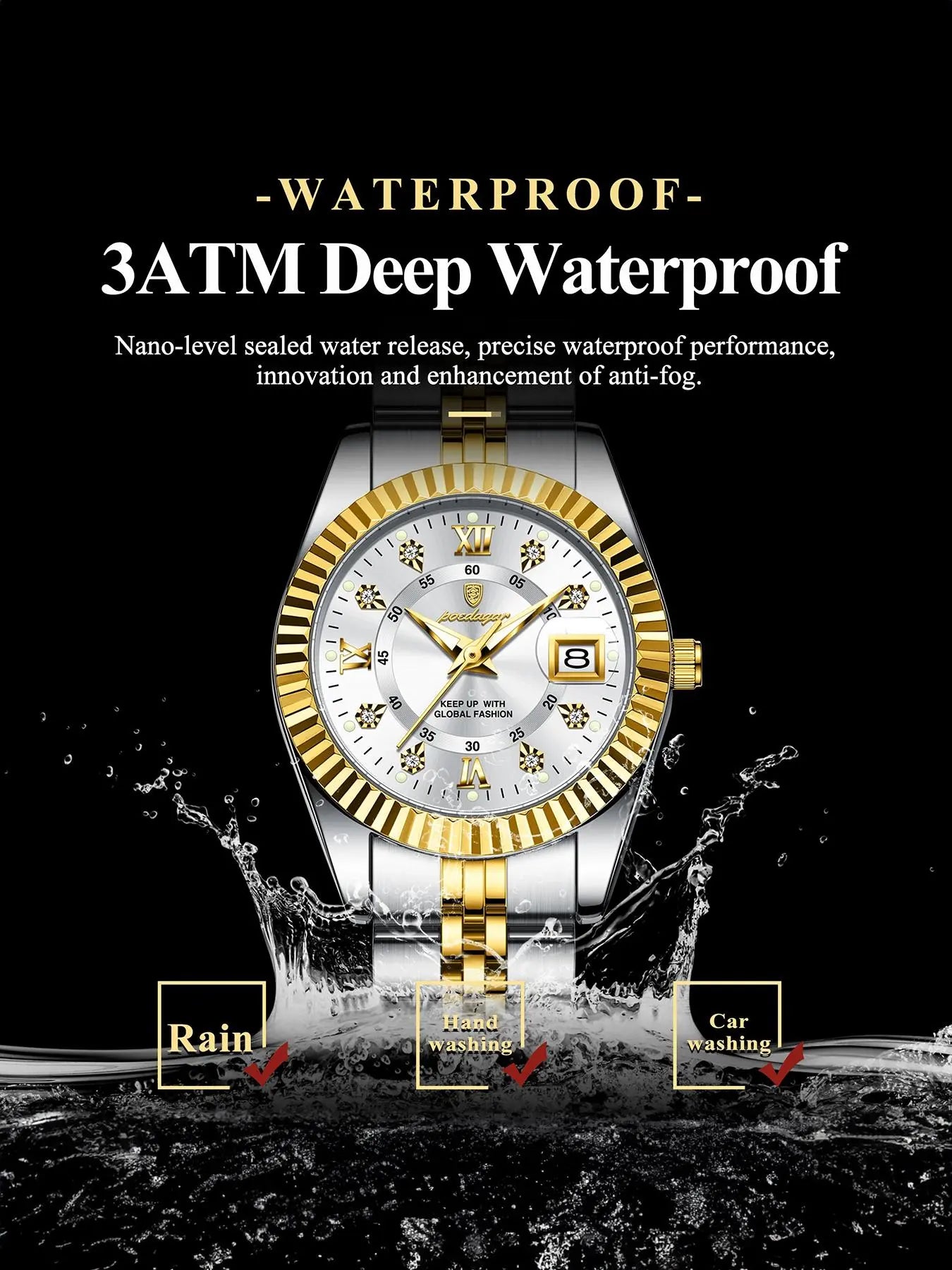 Elegant Round Dial Analog Quartz Watch, Luminous Watch for Party, Daily Clothing Decor, Trendy All-match & Waterproof Watch for Birthday Gift with Box, Casual Trendy Wristwatch, Stainless Steel Watch, Wristwatch