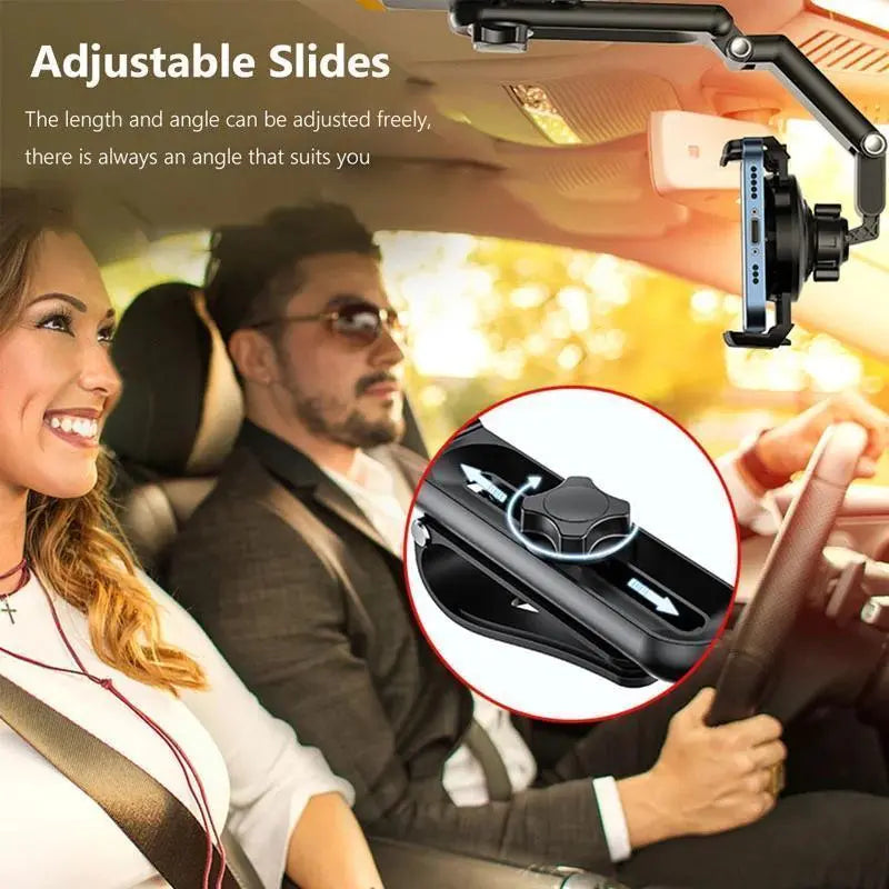 New 1080° Multi-function Sun Visor Universal 360 Degree Rotating Phone Holder Suitable for Any Scene Car Holder - Rotatable and Retractable