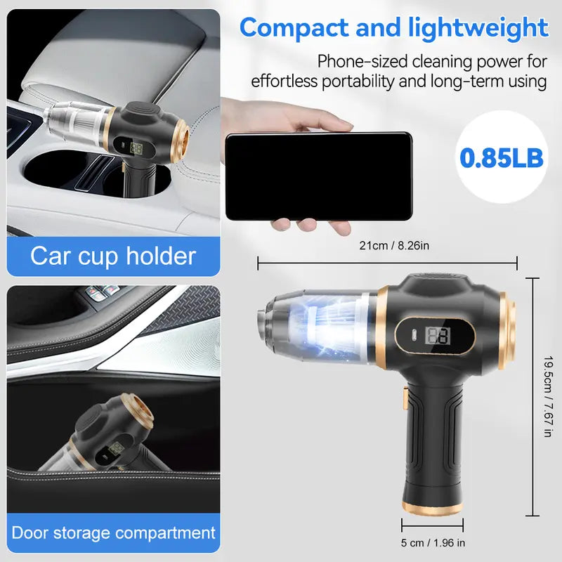 Christmas present Belibuy Handheld Cordless Car Vacuum Cleaner, 19000PA Powerful, 6-in-1 Portable Vacuum Cleaner with Smart Display, Suitable for Car, Home, Office, Pet Portable High portable cordless Cleaning Machine.
