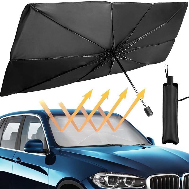 Foldable Anti-UV Windshield Sunshade, Multipurpose Car Front Window Heat Protective Umbrella for Sedan SUVs, Automotive Exterior Accessories for Men & Women, Car Stuff, Vehicle
