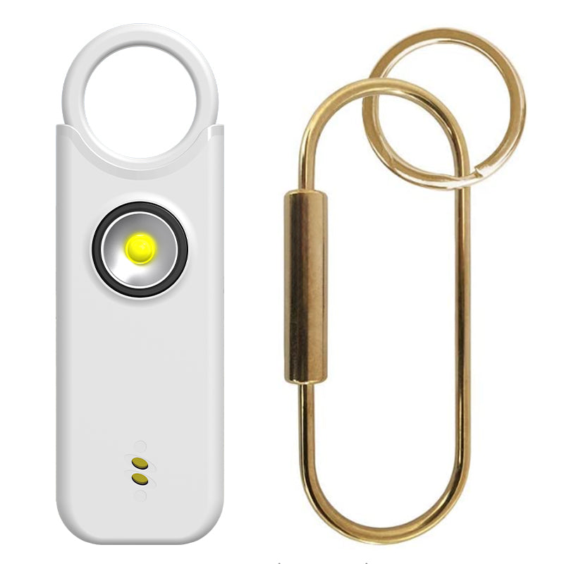 A personal safety alarm specially designed for children and women - with a loud volume, a flashing light, a keychain design, and multiple color options available.
