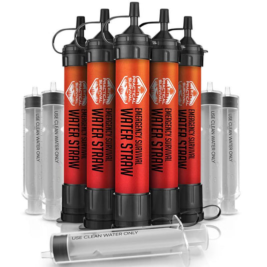1 High Capacity Emergency Survival Water Straws - Personal Filter for Camping, Hiking, Travel Biking, Survival Preparedness, Lightweight Reusable