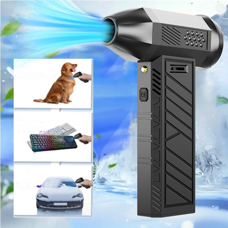 Electric Compressed Air Duster - 15,0000 RPM Rechargeable Cordless Turbo Blower, Portable Air Blower Gun for Cars, PC, Keyboard, Home & Outdoor Dust Cleaning (Replaces Compressed Air Cans)