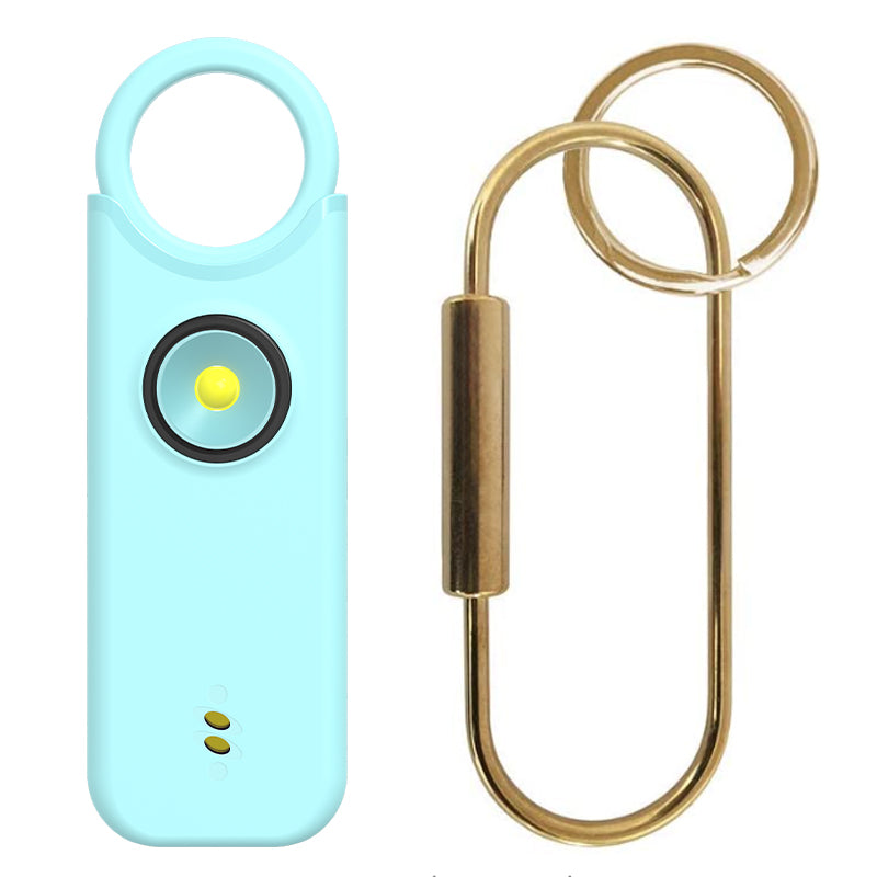 A personal safety alarm specially designed for children and women - with a loud volume, a flashing light, a keychain design, and multiple color options available.