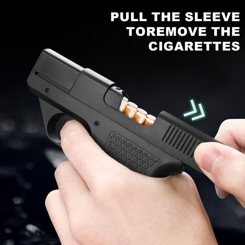 Creative lighter, Fun torch, igniter, barbecue and camping, multi-functional storage,case lighter cigar，no butane harmless gas, black gift for men and women (add gas by yourself)