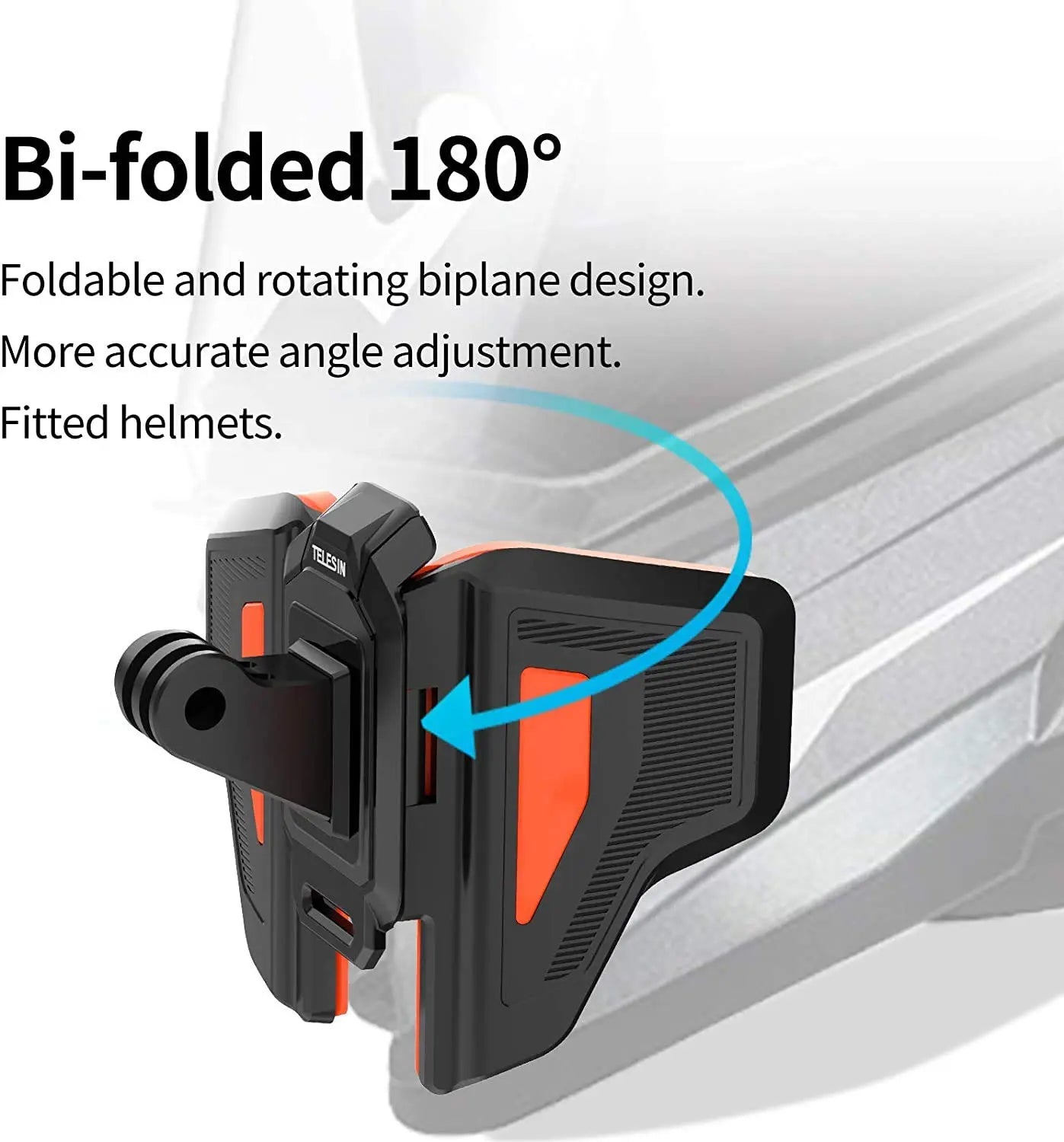 Motorcycle Helmet Chin Mount Strap Clamp for 360 Action Cameras, GoPro Hero 13/12/11/10/9/8, DJI Osmo Action 5/4/3 Pocket 3, Insta360 X5/X4/X3/ACE/GO 3, Akaso – Perfect for Dirt Bike, Motorcycle, Cycling, Motovlog, Adventure Vlogging