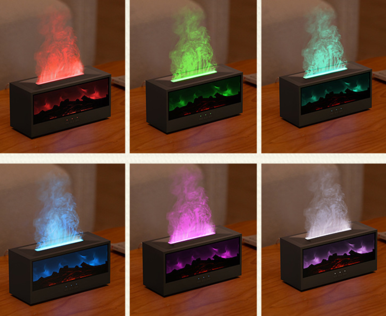 Fire Humidifier & Aroma Diffuser with 7-Color LED Flame Effect, Remote colorful fireplace air purifier diffuser. addict Lamp DiffuserEssential Oil Diffuser, Aromatherapy Machine, with Humidifier Lamp Diffuser with Cool Mist