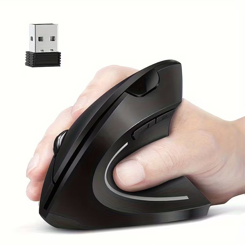 2026 Right‑Hand Ergonomic Vertical Mouse – Bluetooth & 2.4G Dual‑Mode, Rechargeable RGB Light, 6 Buttons Silent Optical Mouse for Laptop & Desktop