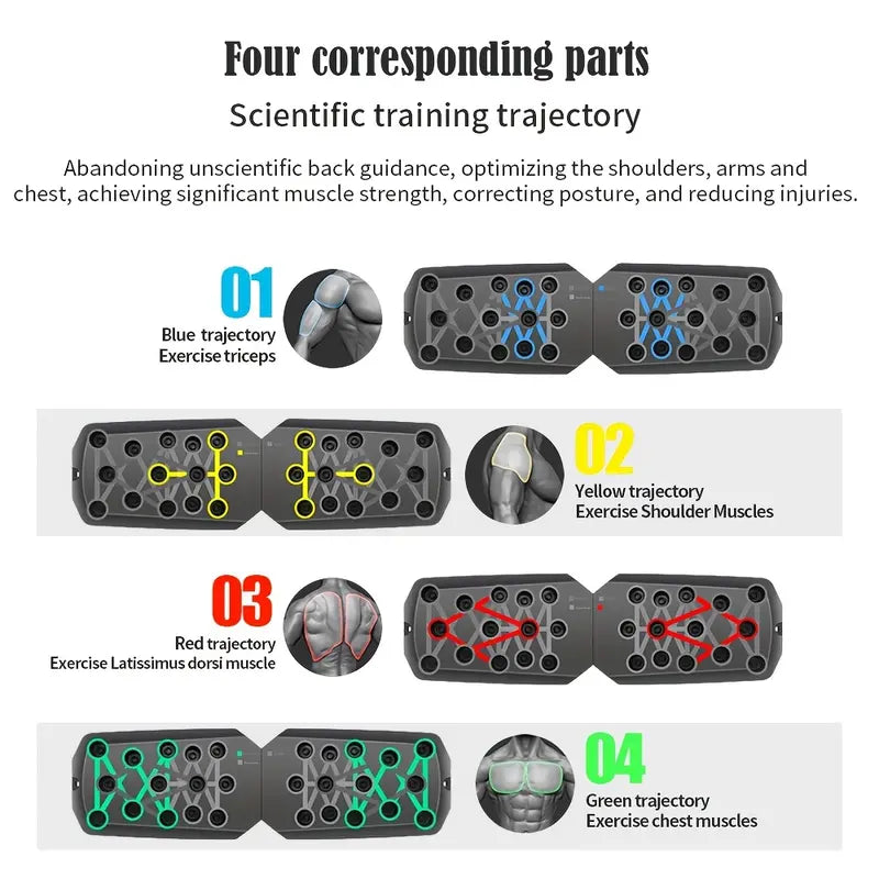 【Upgraded Version】 Push up Board, Push-up Board Training Set,26 Holes Home Push-up Training Board, Pull Bar, Chest Muscle Abdominal Muscle Training Equipment for Men & Women, Fitness Enthusiasts, Upper Body Strength, Portable Design, Ab Workout Machine