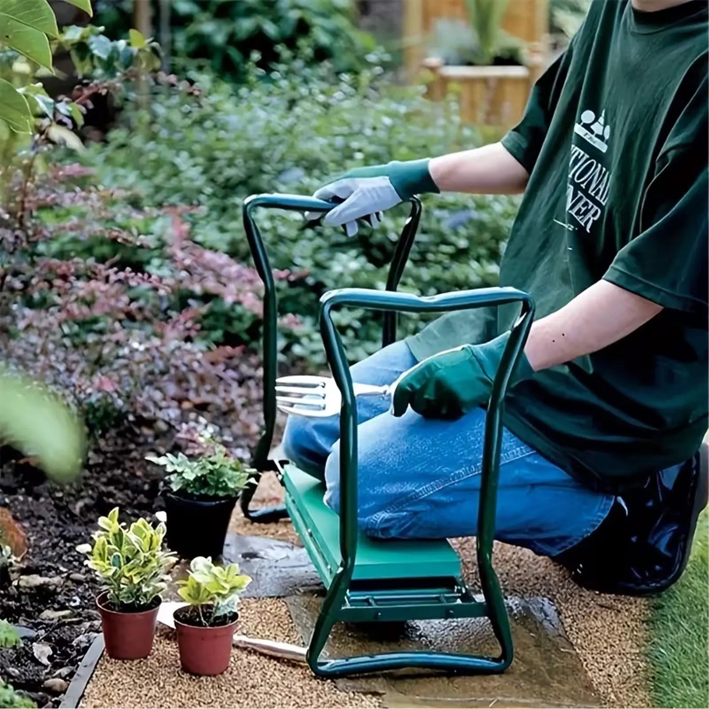 Upgraded Garden Kneeler and Seat with Thicken & Widen Soft Kneeling Pad,Heavy Duty Foldable Gardener Stool with Tool Pouches,Gardening Gifts for Women Mom Men Seniors¡... image 5