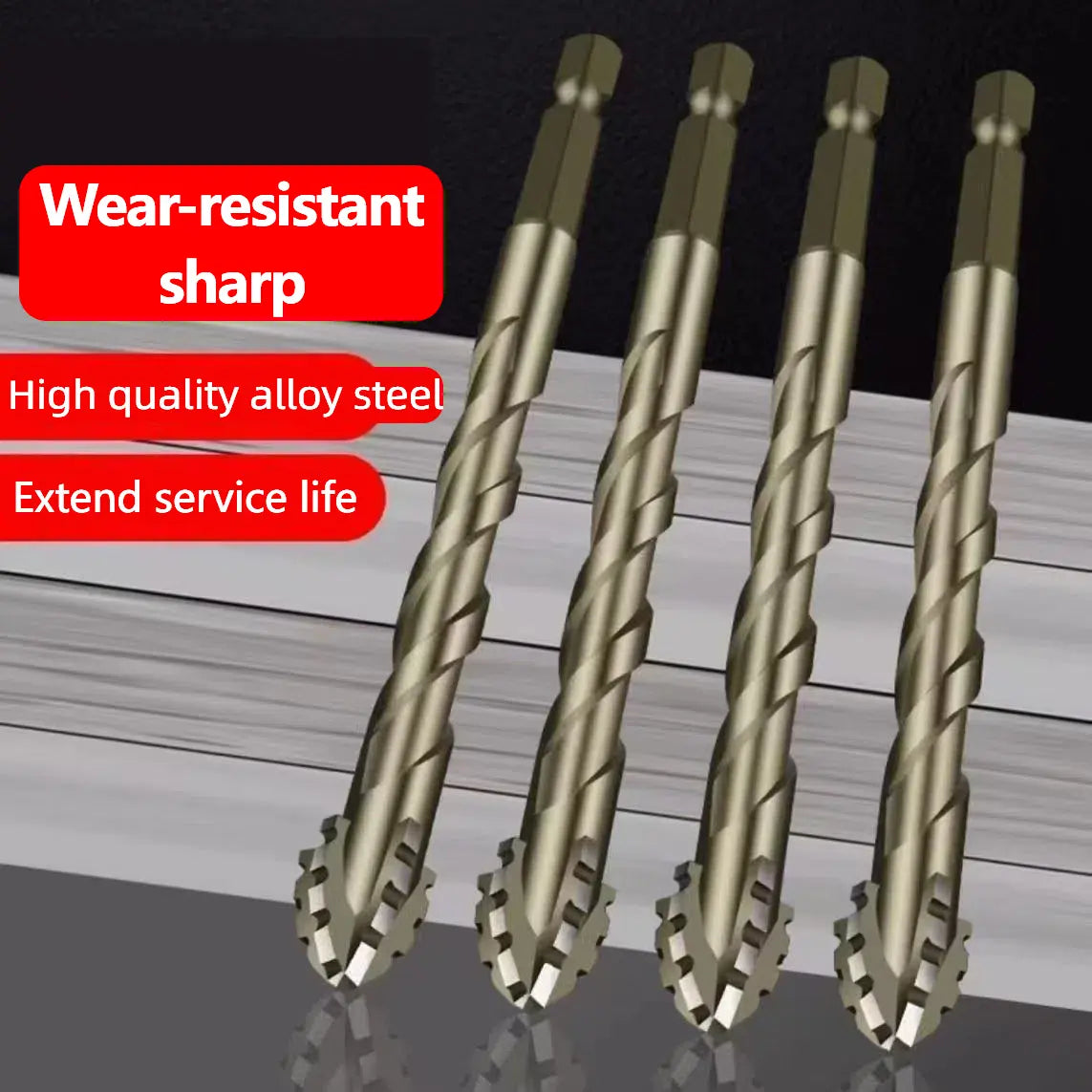 4-pack new upgraded version four-edged serrated eccentric dry full tile ceramic glass marble concrete stainless steel-1 fathersdaygift image 3