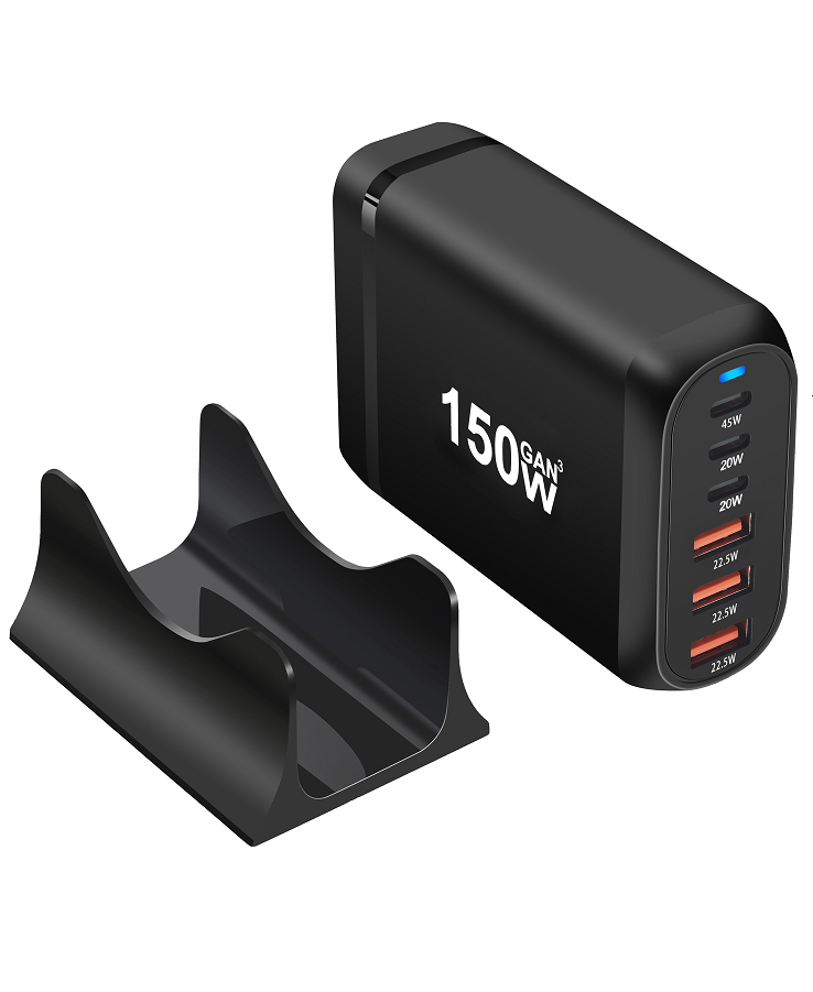 150W GaN Multi-Port Desktop Charger - PD Fast Charging Travel Adapter for Multiple Devices