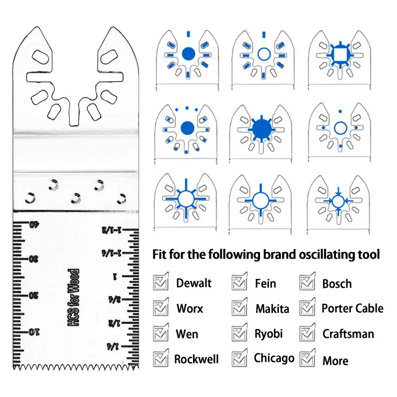 Oscillating Saw Blades Set – 98pcs Oscillating Tool Blades Accessories with Sandpaper – Multifunctional Electric Tool Saw Blade Replacement Kit