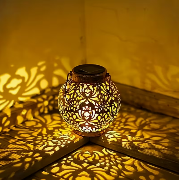 2-Pack Solar Metal Peony Lanterns – Outdoor Hanging Decoration, IP65 Waterproof, Floral Design, Ideal for Gardens, Patios, RVs & Trees, Great Gift for Autumn, Halloween, Christmas, Parties & Birthdays