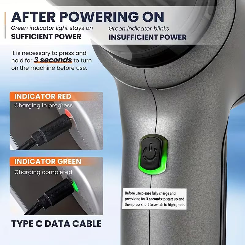2-in-1 Wireless Handheld Vacuum Cleaner, High-Power Car Vacuum & Blower, Portable Powerful Vacuum with Home Dusting Brush Head